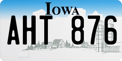 IA license plate AHT876