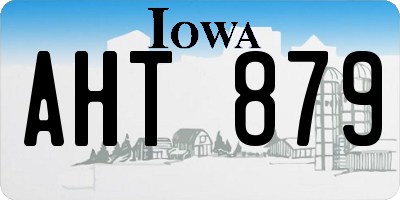 IA license plate AHT879