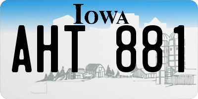 IA license plate AHT881