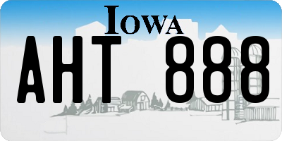IA license plate AHT888