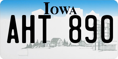 IA license plate AHT890