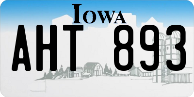 IA license plate AHT893