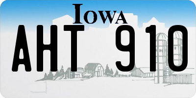 IA license plate AHT910