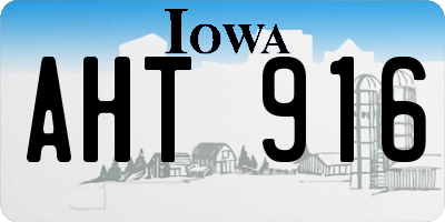 IA license plate AHT916