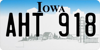 IA license plate AHT918