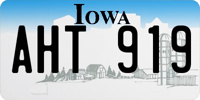 IA license plate AHT919