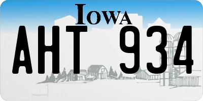 IA license plate AHT934