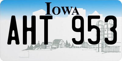 IA license plate AHT953
