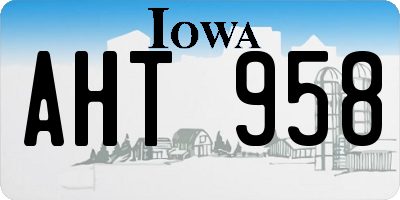 IA license plate AHT958