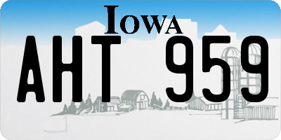IA license plate AHT959