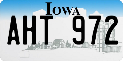 IA license plate AHT972