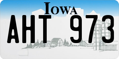 IA license plate AHT973