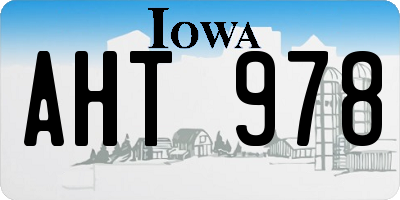 IA license plate AHT978