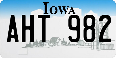 IA license plate AHT982