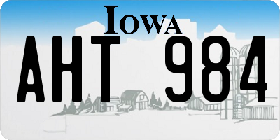 IA license plate AHT984