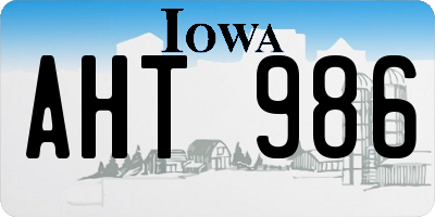 IA license plate AHT986