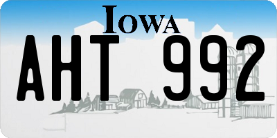 IA license plate AHT992