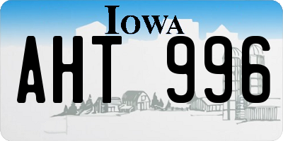 IA license plate AHT996