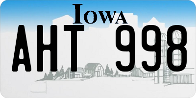 IA license plate AHT998