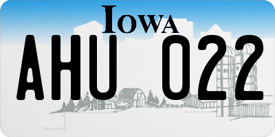IA license plate AHU022