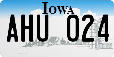 IA license plate AHU024