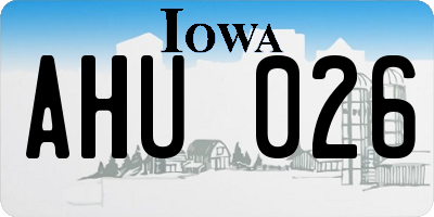 IA license plate AHU026
