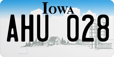 IA license plate AHU028