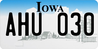 IA license plate AHU030