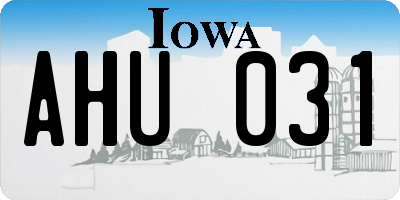 IA license plate AHU031