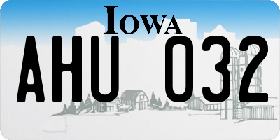 IA license plate AHU032