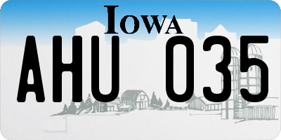 IA license plate AHU035
