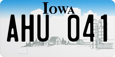 IA license plate AHU041