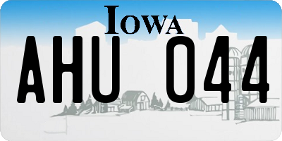 IA license plate AHU044