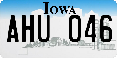 IA license plate AHU046