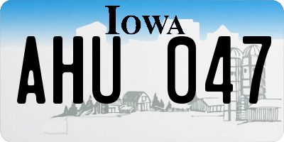 IA license plate AHU047