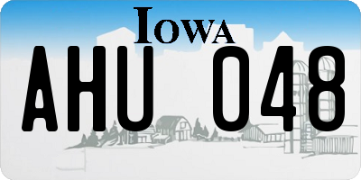 IA license plate AHU048