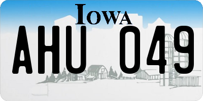 IA license plate AHU049