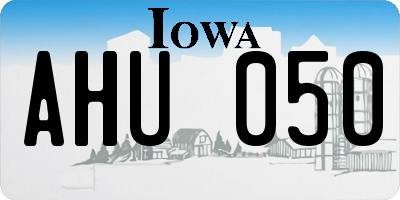 IA license plate AHU050