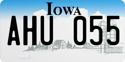 IA license plate AHU055
