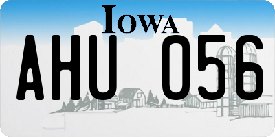 IA license plate AHU056