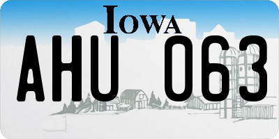IA license plate AHU063