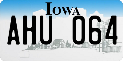 IA license plate AHU064