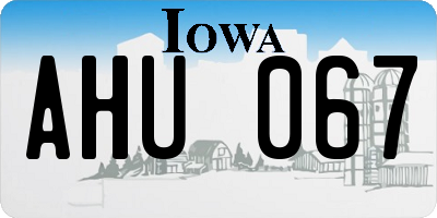 IA license plate AHU067