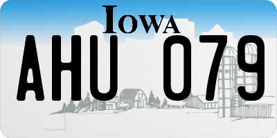IA license plate AHU079