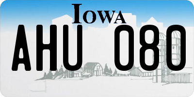 IA license plate AHU080
