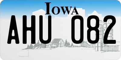 IA license plate AHU082