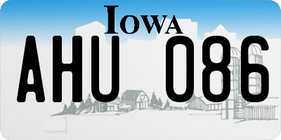 IA license plate AHU086