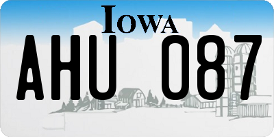 IA license plate AHU087