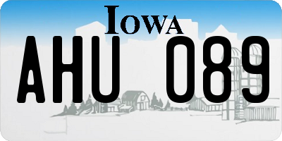 IA license plate AHU089