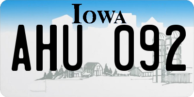 IA license plate AHU092